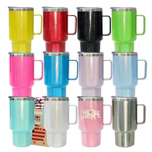 Vaso de chupito de acero inoxidable de 3 oz con asa, diseño arcoíris brillante, en blanco para sublimación, ideal para tequila, vodka, cócteles y recuerdos de fiesta. - Product Image 2
