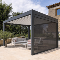 Pergola Jiake 5x4m en aluminium pour extérieur avec toit à lames motorisées et écran zip pour patio arrière, CE SGS OEM Vente en gros