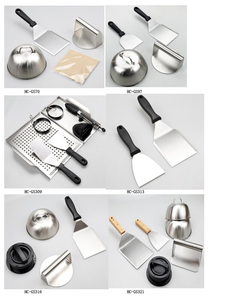 Ensemble spatule et racloir pour <span class=keywords><strong>plancha</strong></span> avec manche en <span class=keywords><strong>bois</strong></span> de hêtre - Grill plat - Barbecue d'extérieur - <span class=keywords><strong>Plancha</strong></span> électrique - Teppanyaki - Hibachi - Product Image 4