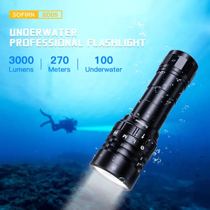 Alta confiabilidad 3000lm Luz de buceo de alta potencia IPX8 Aleación de aluminio Tiempo de ejecución largo Linterna LED recargable Antorcha subacuática - Product Image 4