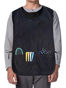 Delantal de peluquero impermeable delantal de trabajo capa estilista <span class=keywords><strong>chaleco</strong></span> <span class=keywords><strong>negro</strong></span> sin mangas chaqueta de peluquería para mujeres y hombres - Product Image 5
