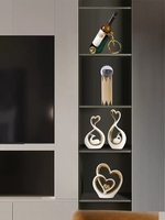 Ornement de décoration d'intérieur en céramique émaillée fait main, style nordique de luxe, géométrique blanc et vert, design moderne artistique antique, pour salon, Nouvel An