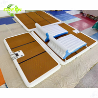 Drop Stitch vert en forme de U Jetski Parking Dock Air Gonflable Island U Dock Boat