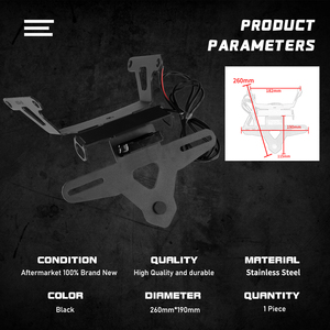 XXUN Moto Plaque D'immatriculation Support De Support Queue Rangé Fender Eliminator Kit pour <span class=keywords><strong>Honda</strong></span> <span class=keywords><strong>CBR650R</strong></span> CB650R 2021 2022 <span class=keywords><strong>2023</strong></span> 2024 - Product Image 6