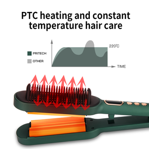 PRITECH AC Worldwide Voltage PTC Heating 2 in 1 Ceramic <strong>Hair</strong> Waver Iron <strong>Hair</strong> <strong>Straightening</strong> Brush <strong>for</strong> <strong>Thick</strong> <strong>Hair</strong> 360&deg; Swivel Cord - Product Image 6
