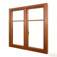 Cadre de fenêtre en bois à battants en aluminium haute performance, insonorisé et isolé, pour l'extérieur des villas et des bâtiments résidentiels