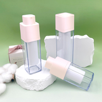 15 ml 30 ml 50 ml bouteille d'essence carrée à tête de presse à rotation cachée émulsion bouteille sans air