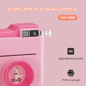 2025 실리콘 케이스 1080P 미니 멋진 카메라 숫자 1200Mah 2.4 인치 소년 아이들을위한 대형 스크린 즉석 인쇄 카메라 게임 - Product Image 4