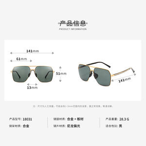 แว่นกันแดดโพลาไรซ์ไนลอนสำหรับผู้ชายรุ่นใหม่ UV400 กรอบสีดำ C2 คลาส 2 แว่นกันแดดสำหรับขับรถตกปลากลางแจ้งขี่จักรยาน - Product Image 2