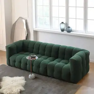Conjunto de sofá de estilo caramelo de algodón, sofá moderno de lujo para sala de estar, sofá de tela de tapicería seccional