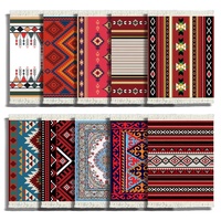 Preboun Vintage Oriental Tissu Tapis Boisson Tapis 10 Pcs Tapis Dessous De Verre Boissons Table Porte-Gobelets pour Café À Manger pour Bureau À Domicile