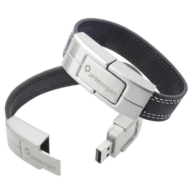 Promotional USB leather Bracelet 4GB 8GB 16GB 32GB USB 2.0 Memory Flash Stick leather Wristband Pendrive