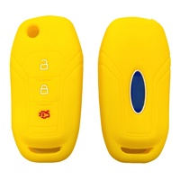 Étui de protection pour clé de voiture pliable à 3 boutons en silicone multicolores WZ pour Ford Everest Focus Mondeo