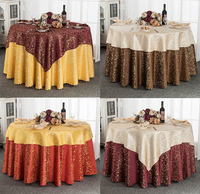 Nappe ronde en polyester jacquard floral champagne réutilisable pour banquets, traiteur, vente en gros, taille personnalisée, approvisionnement en vrac