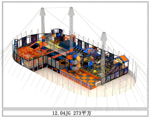 Large Amusement Indoor <b>Trampoline</b> Park Commercial Family Sports Center with Plastic Adventure Park for Children and Adults - Product Image 1