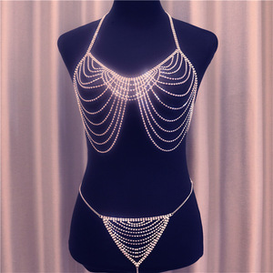 Ayers-Cadena de sujetador de plata para mujer, cadena de cristal sexy para bikini, 2452 - Product Image 2