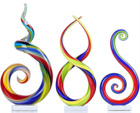 Sculptures en verre de Murano multicolore soufflé à la main Décor moderne Statues d'art Décoration de table design colorée