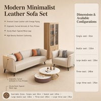 Ensemble de canapés modulaires de luxe en cuir PU pour petits appartements - Design moderne