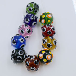Ciondoli con Perle Artigianali Lunghe Ovali in Vetro a Lume Puntinato Opaco Satinato per Collana Colorata Personalizzata Creazione <span class=keywords><strong>Gioielli</strong></span> Vetro di <span class=keywords><strong>Murano</strong></span> Soffiato - Product Image 5
