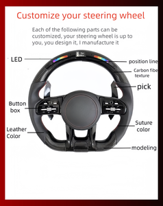 พวงมาลัยคาร์บอนไฟเบอร์สำหรับรถยนต์โตโยต้า ไรซ์ มาร์ค เอ็กซ์ GRX130 เล็กซัส IS250 IS350 GS300 แบบฐานแบน พร้อมระบบทำความร้อน และโลโก้สั่งทำ - Product Image 6