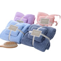 Ensemble de serviettes de bain en microfibre haute densité en polaire corail Douces et absorbantes pour le spa, la plage, l'hôtel, le salon