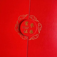 Porte-dossiers de certificat de graduation de couverture de diplôme de Carpeta Porta en carton, couvertures de diplôme bleu uni à trois volets avec feuille d'or