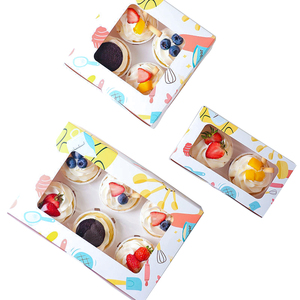 Custom Transparent <strong>Mini</strong> <strong>Cake</strong> Packaging <strong>Box</strong> Bakery Cupcake Muffin Egg Tart Dessert <strong>Box</strong> Made From Kraft Paper - Product Image 4