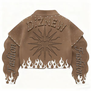 سترة فاخرة من ديزنيو مخصصة بتصميم عصري مزينة بالألماس للرجال موديلات جديدة 2026 سترة بنية اللون - Product Image 2