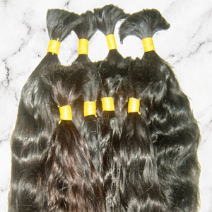 100% Pure Virgin Remy Indian Bulk Hair Extensions 100g 10"-40" No Short Hair Best Quality Virgin Remy Hair Brand - Product Image 1