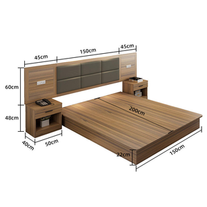 Cadres <span class=keywords><strong>de</strong></span> <span class=keywords><strong>lit</strong></span> d'hôtel modernes en <span class=keywords><strong>bois</strong></span> massif, écologiques et abordables, avec têtes <span class=keywords><strong>de</strong></span> <span class=keywords><strong>lit</strong></span> rembourrées, taille et couleur personnalisables pour chambre à coucher - Product Image 1