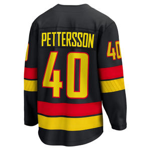 Maillots de hockey cousus pour hommes 43 Quinn Hughes 40 Elias Pettersson 16 Trevor Linden 6 Brock Boeser 10 Pavel Bure 9 Miller S-3XL - Product Image 2