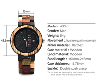 Montre en bois personnalisée pour la Saint-Valentin, avec affichage de la date et du jour, gravure de votre nom, pour femme et homme, en bois mélangé, pour couple