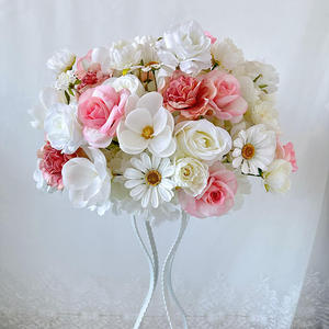 Customization <b>Artificial</b> <b>Flower</b> Ball White Peony Magnolia <b>Hydrangea</b> Centerpiece Pink Rose Mixed Arrangement Wedding Decoration - Product Image 4