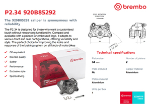 Voor remklauwen achter motorfietsen met een diameter van 84 mm, dubbele zuigers, aluminiumlegering, lichtgewicht ontwerp voor retrofit/upgrade - Product Image 6