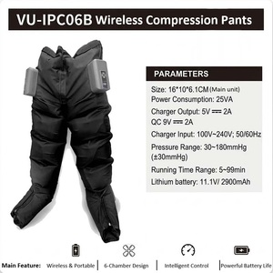 Système <span class=keywords><strong>de</strong></span> récupération sportive avancé, masseur à compression <span class=keywords><strong>d</strong></span>'air sans fil, pressothérapie, pantalon <span class=keywords><strong>de</strong></span> drainage lymphatique à 6 chambres pour les jambes - Product Image 3