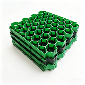 Dalles hexagonales en plastique emboîtables vert-noir, grille alvéolée pour <span class=keywords><strong>allée</strong></span>, aménagement paysager, gazon et drainage - Product Image 1