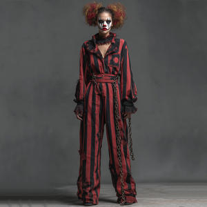 Disfraz de Payaso Arlequín de Poliéster para Mujer, Diseño a Cuadros Blancos y Negros, Estilo Vintage de Circo, Disfraz de Fantasía para TV, Películas, Halloween y Cosplay - Product Image 6