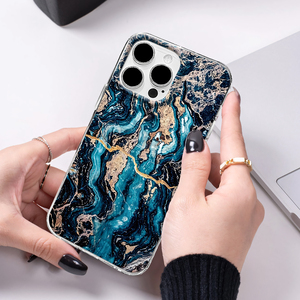 Custodia Trasparente in TPU con Motivo Marmo Blu Nero <span class=keywords><strong>Oro</strong></span> di Lusso, <span class=keywords><strong>Cover</strong></span> Antiurto con Arte Fluida Astratta per <span class=keywords><strong>iPhone</strong></span> 17 16 15 14 13 Pro Max - Product Image 3