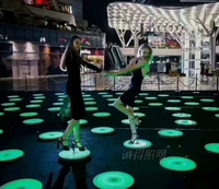 Lumières LED interactives en forme de briques, piste de danse, capteur de pression, lumière circulaire, scène 3D, acier inoxydable lumineux, IP67, mariage, 50 cm, RGB