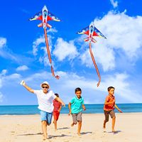 Cerf-volant avion de chasse pour enfants et adultes, grand cerf-volant facile à piloter pour la plage et les activités en plein air au parc