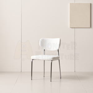 Silla de Día, Silla de Restaurante de Tela Bouclé Suave, Silla de Comedor Apilable Comercial, Ensamblaje sin Herramientas, Silla Compacta y Cómoda para Cafetería y Hotel - Product Image 2