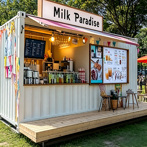 Conteneur extensible écologique personnalisé, bureau mobile extérieur, <span class=keywords><strong>restaurant</strong></span>, bar pour utilisation en food truck, panneau sandwich en acier durable - Product Image 3