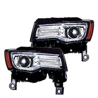 Ensemble de phares VLAND 12V compatible avec Grand Cherokee WK2 4ème génération 2014-2021, réflecteurs ambre/transparent, paire