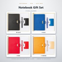 Ensemble cadeau d'entreprise moderne, porte-cartes de visite, ensemble cadeau d'affaires 3 en 1, bloc-notes, stylo, papeterie, boîte cadeau, logo personnalisé