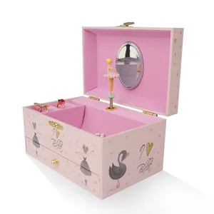 छोटे बैले संगीत बॉक्स Suppliers-कस्टम लोगो मुद्रित वर्ग मोबाइल बैले छोटे संगीत आभूषण बॉक्स के लिए छोटी लड़कियों