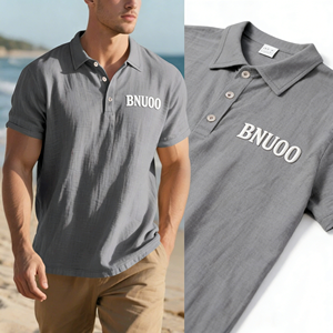 New Fashion High Quality Custom Embroidered Logo Eco-friendly Men <strong>Linen</strong> <strong>Polo</strong> <strong>Shirts</strong> - Product Image 5
