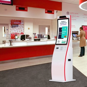 Sistema de Gestión de Colas con Pantalla Táctil Curva de 32'' INSOVISION, Escáner de Códigos de Barras, Lector de Tarjetas, Impresora de Tickets, Kiosco para Espacios Públicos - Product Image 1