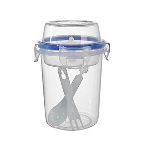 Ciotola a doppio strato con coperchio e cucchiaio, pronta per la colazione, per insalata di frutta e verdura, contenitore per Overnight Oats - Product Image 2