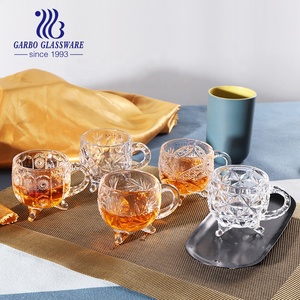 Bicchiere da 4 once bicchiere con manico bevanda birra tè tazza da latte <span class=keywords><strong>tazze</strong></span> <span class=keywords><strong>nescafe</strong></span> tazza da tavolo trasparente senza piombo home hotel bar uso - Product Image 5