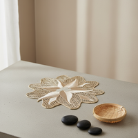 Napperons et sous-verres de Noël en PVC à motifs floraux et dorure à chaud, résistants à la chaleur et antidérapants – Nouveauté très prisée